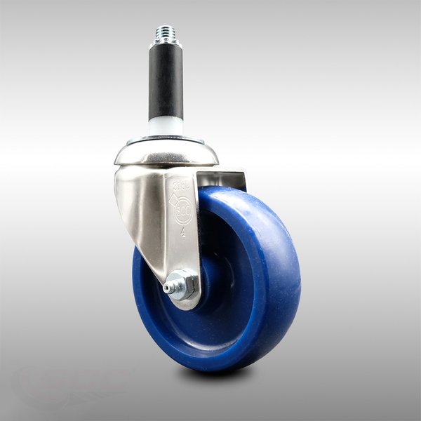 Service Caster 4 Inch 316SS Solid Polyurethane Wheel Swivel 3/4 Inch Expanding Stem Caster SCC-SS316EX20S414-SPUS-34